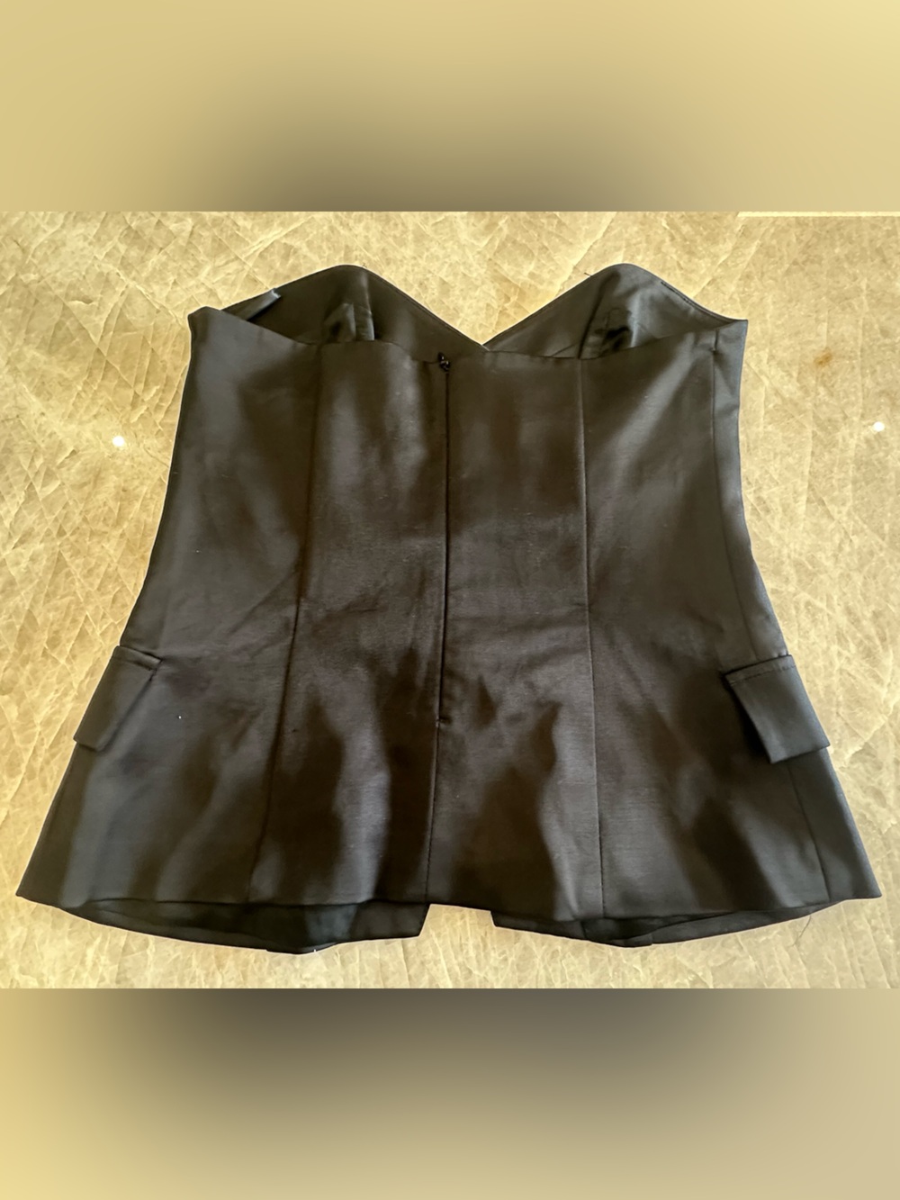 Jacob Vintage Satin Sweetheart Neck Button Detail Tailored Bustier Top (Size 10) - Picture 3 of 5